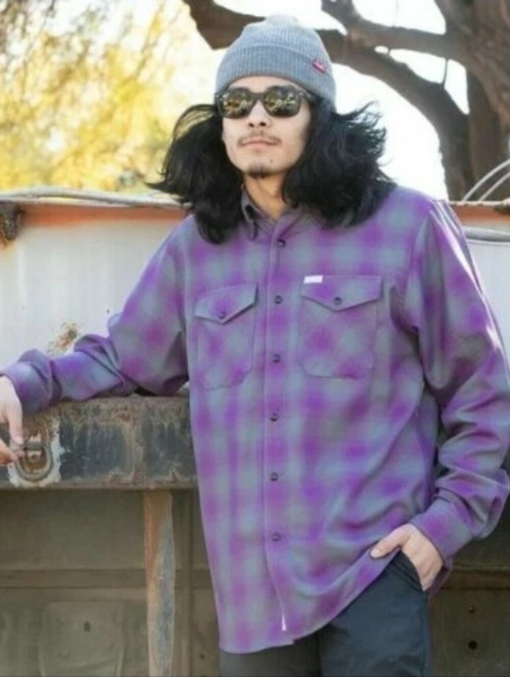 Dixxon The Reign Flannel XL Tall XLT Purple Gray Plaid New In Bag